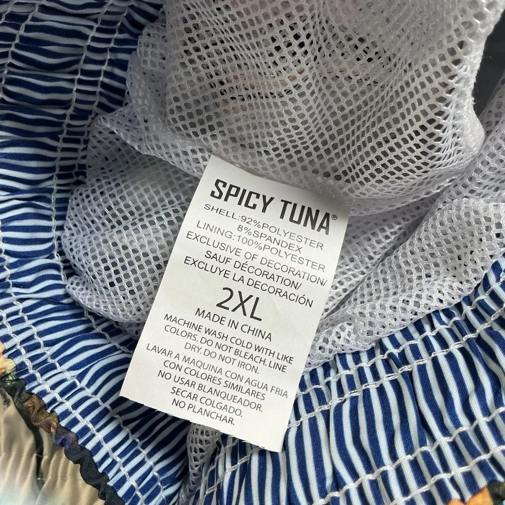 Spicy Tuna Men's 2XL NWT Tropical Palm Tree Swim Trunks Beach Shorts